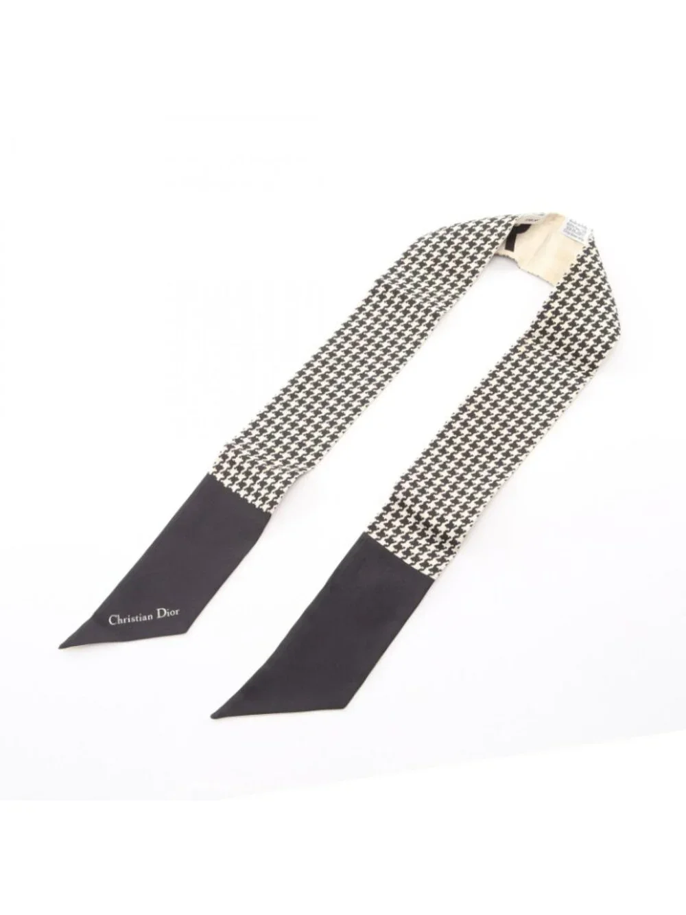 Dior Scarf Mitzah 30 Montaigne Houndstooth Ribbon Silk